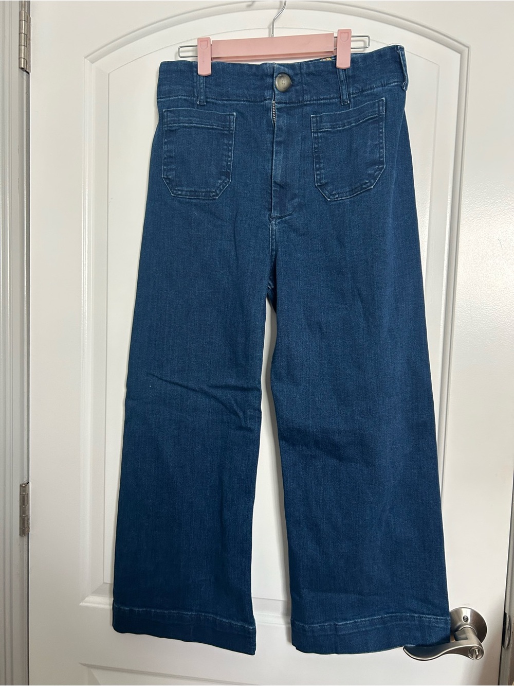 Anthropologie Wide-Leg Denim Pants in Deep Blue